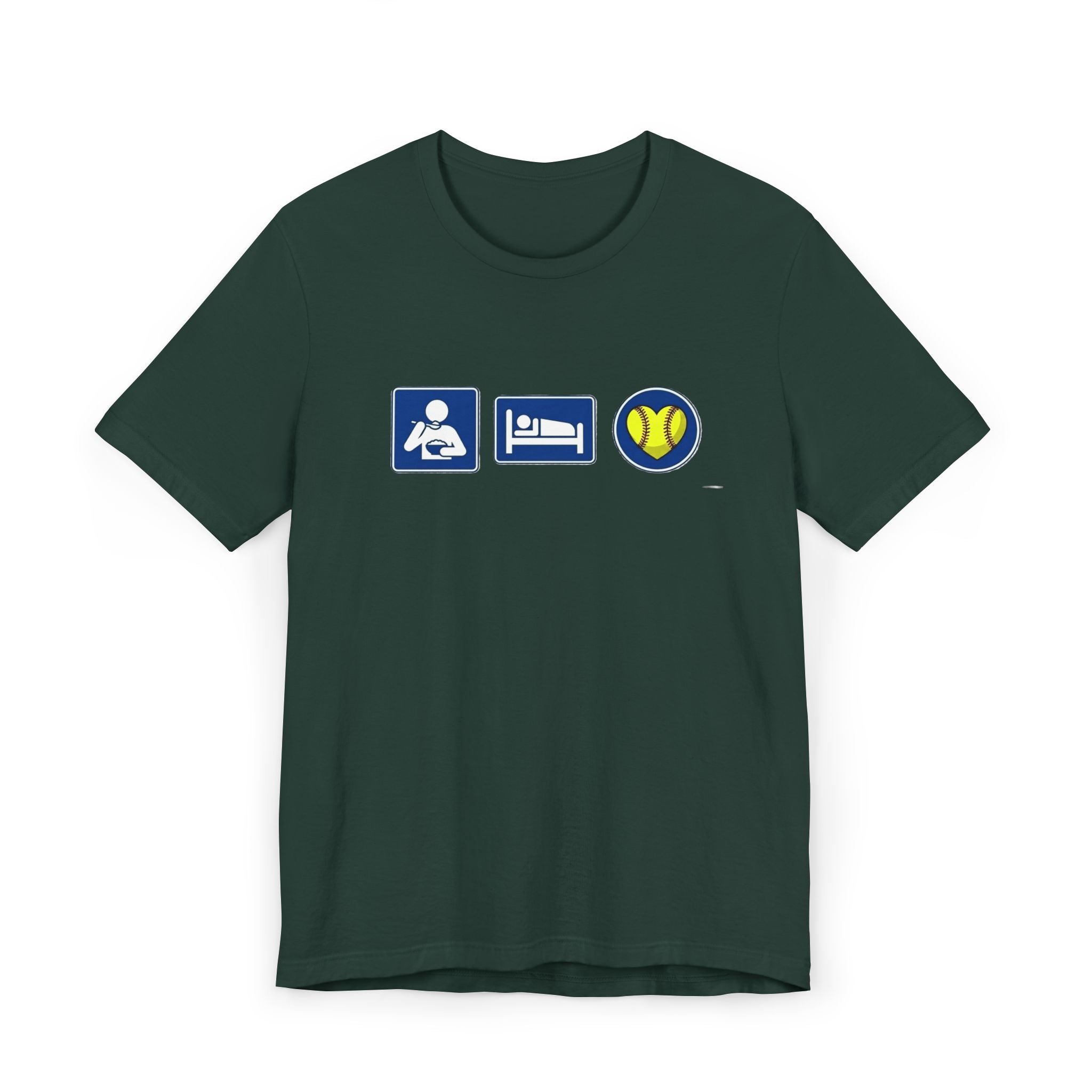 Eat Sleep Softball Icons T-Shirt — Softball Player Tee