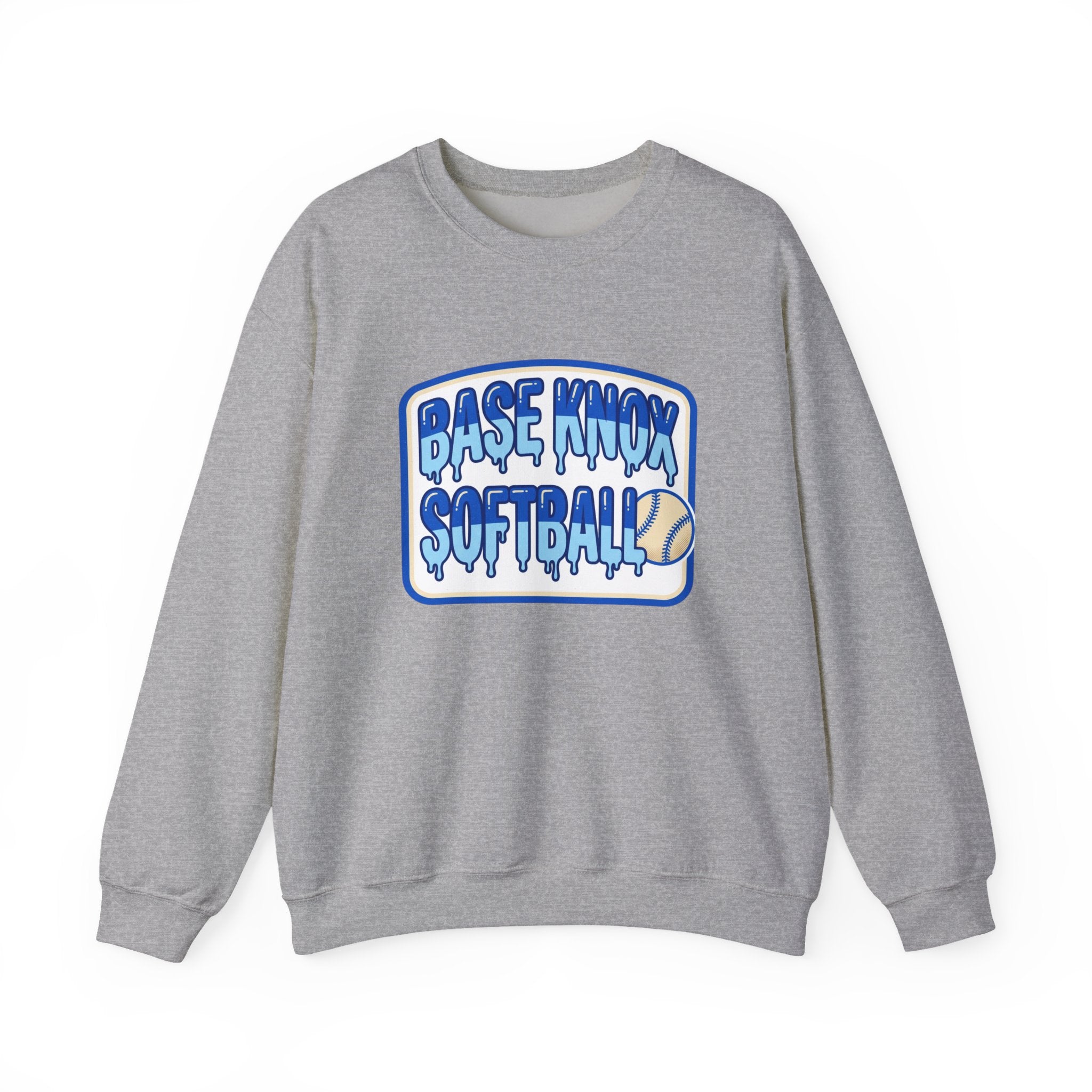 Base Knox Softball Crewneck Sweatshirt – Retro Drip Softball Graphic