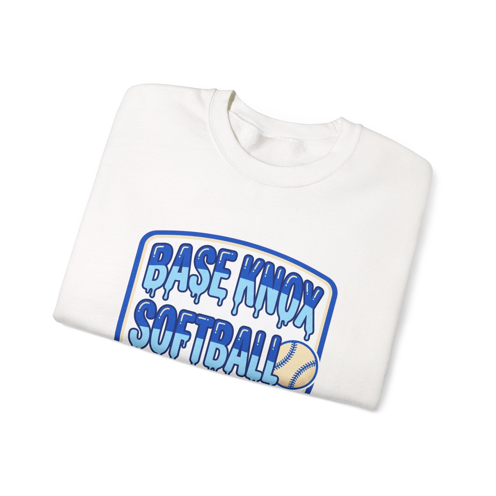 Base Knox Softball Crewneck Sweatshirt – Retro Drip Softball Graphic